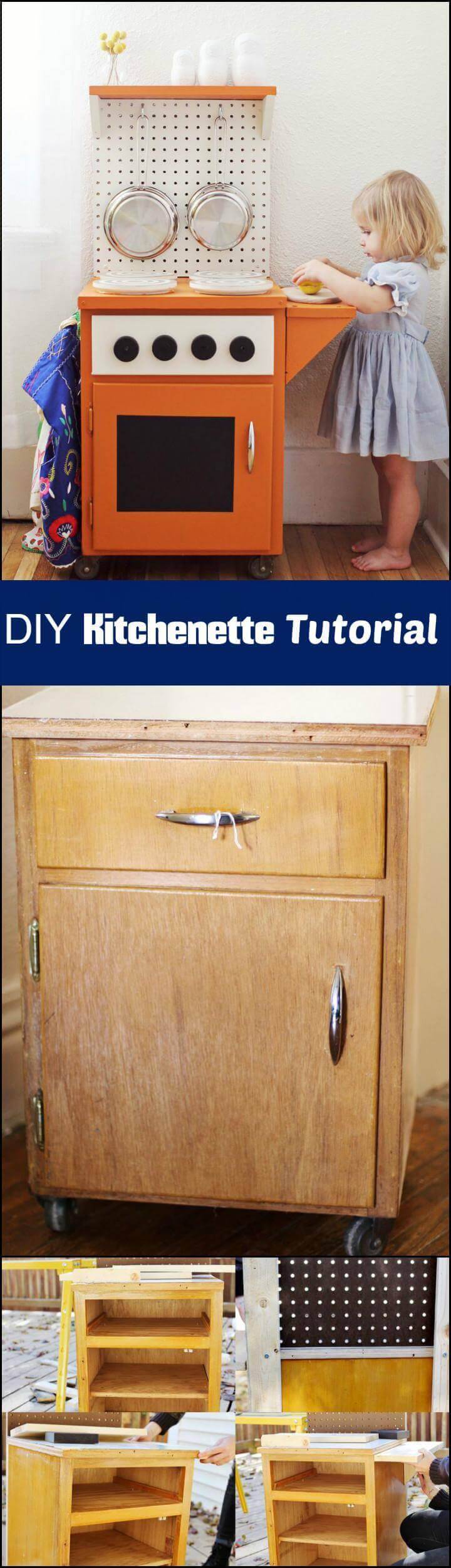 DIY handmade kitchenette tutorial